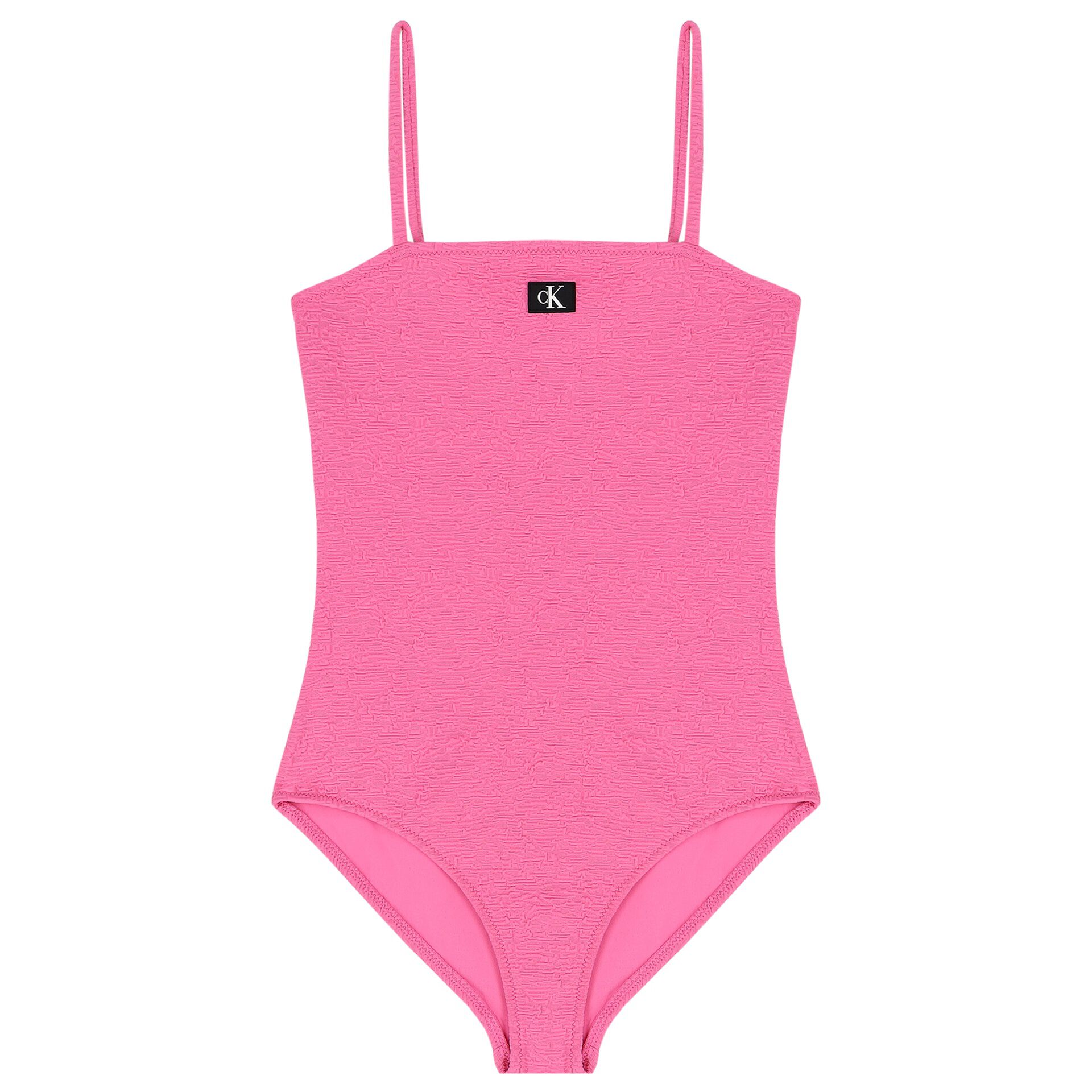 Calvin Klein Girls Pink Logo Swimsuit Junior Couture UK