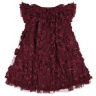 Girls Burgundy 3D Flower & Sequin Ivy Dress, 2, hi-res