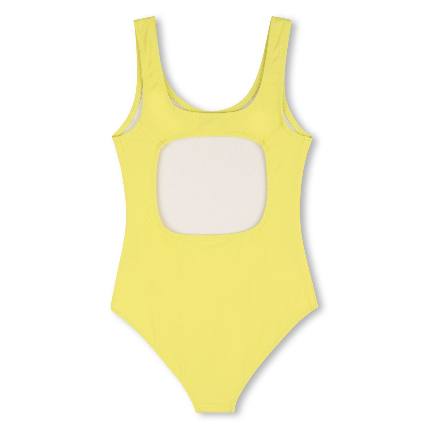 Girls Yellow Logo Swimsuit, 1, hi-res