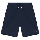 Boys White & Navy Blue Shorts Set, 2, hi-res