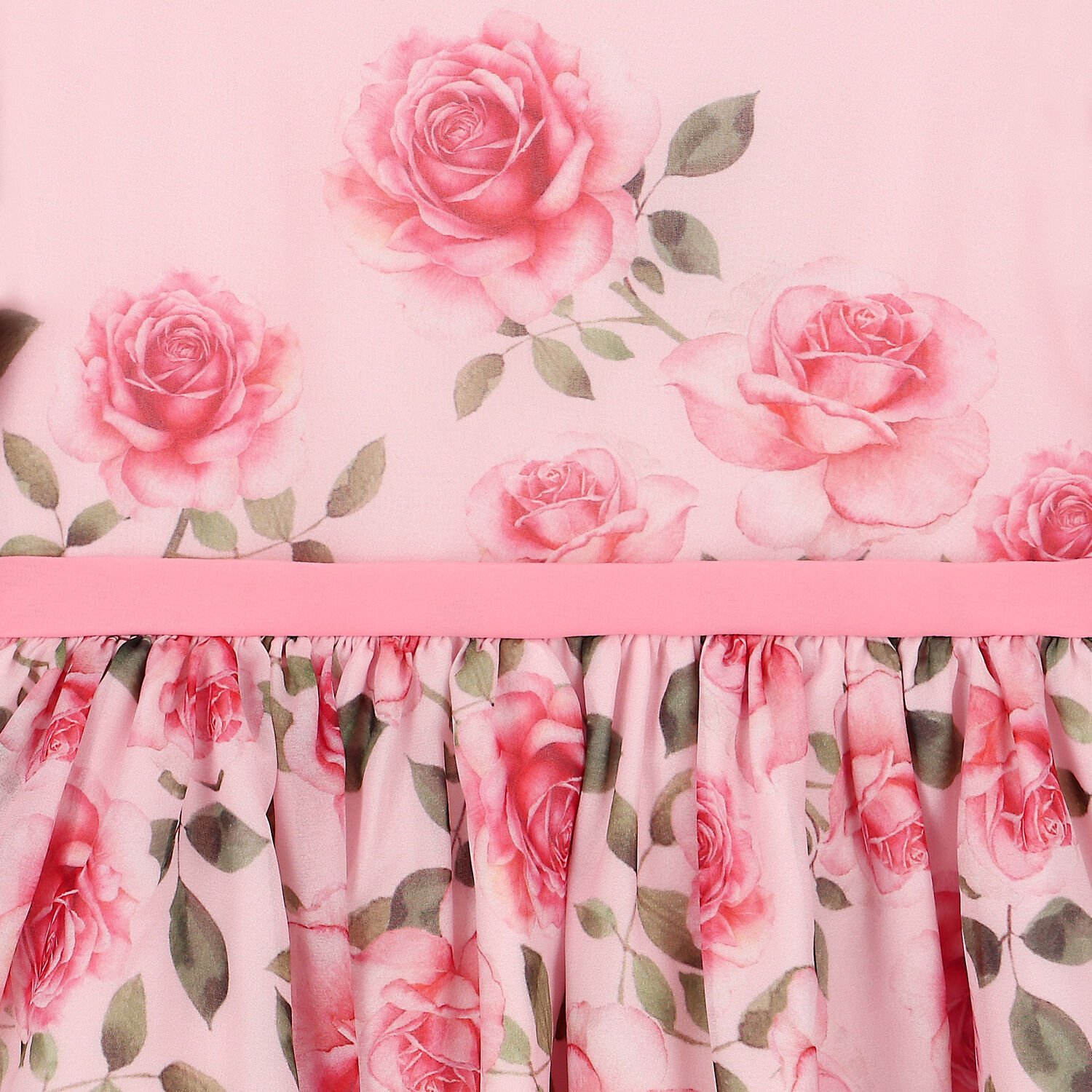 Girls Pink Floral Chiffon Dress, 1, hi-res