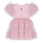 Baby Girls Pink & Black Bow Tulle Greta Dress Set, 1, hi-res