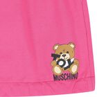 Girls Pink Teddy Bear Logo Skirt, 1, hi-res