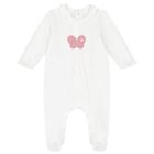 Baby Girls White & Pink Babygrows ( 2-Pack ), 1, hi-res