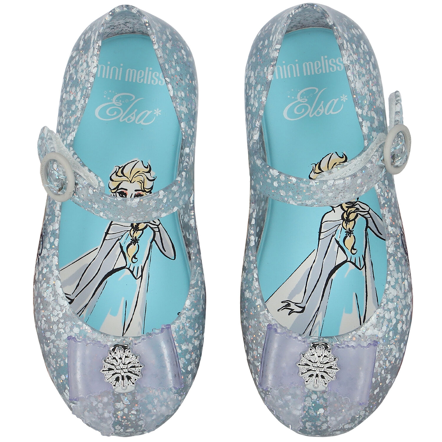 Younger Girls Blue Cinderella Jelly Shoes, 3, hi-res image number null