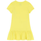 Girls Yellow Logo Dress, 1, hi-res