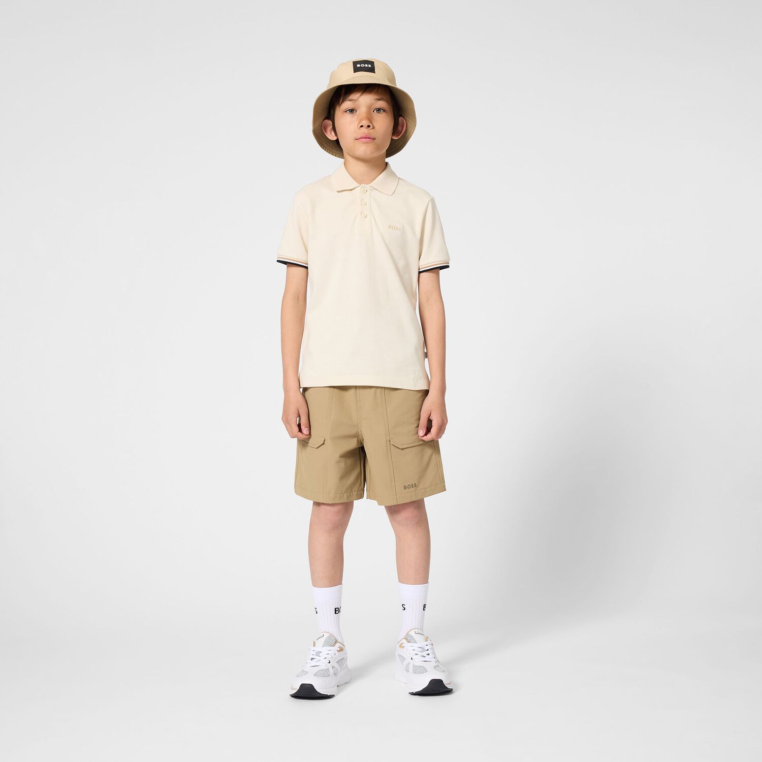 Boys Mini-Me Ivory Logo Polo Shirt, 1, hi-res