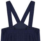 Baby Boys Navy Blue Jacquard Dungaree, 1, hi-res
