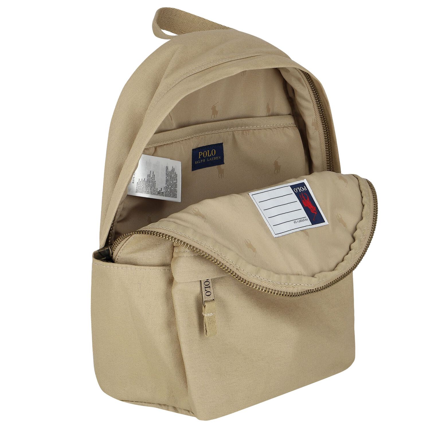 Boys Beige Polo Bear Backpack, 2, hi-res