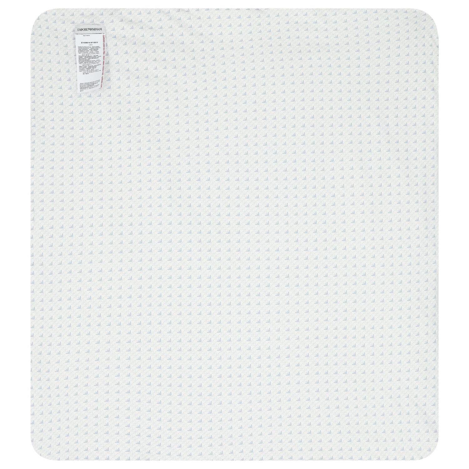 Baby Boys Ivory & Blue Logo Baby Blanket, 2, hi-res