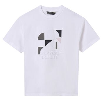 Boys White Cotton T-Shirt