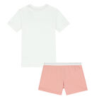 Girls White & Pink Logo Pyjamas, 1, hi-res