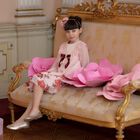 Girls Pink Floral Headband, 1, hi-res