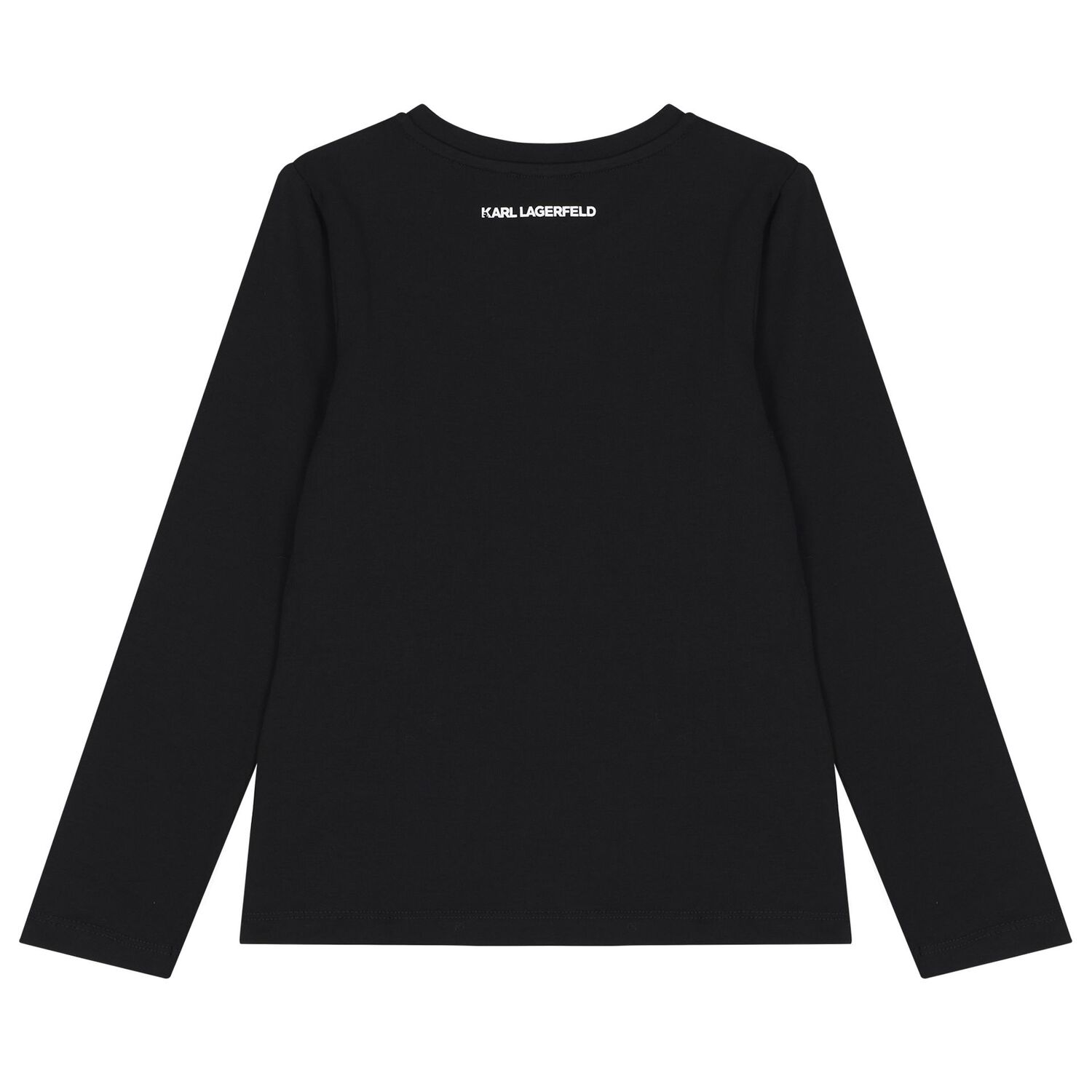 Girls Mini Me Black Ikonik Karl & Choupette Long Sleeve Top, 2, hi-res