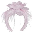 Girls Pink Flower Headband, 1, hi-res