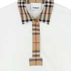 Girls White Checkered Polo Dress, 1, hi-res