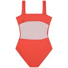 Girls Orange Logo Swimsuit, 1, hi-res