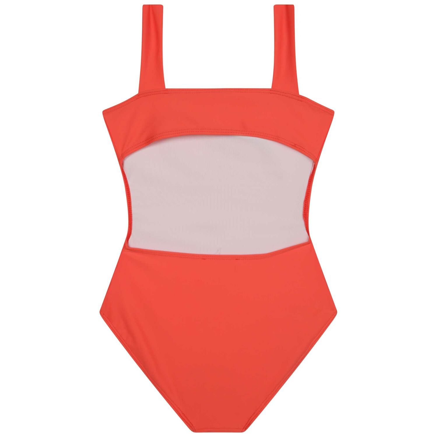 Girls Orange Logo Swimsuit, 1, hi-res