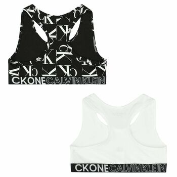 Girls Black & White Bra Tops (2-Pack)