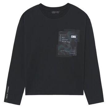 Boys Black Long Sleeve Top