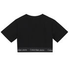 Girls Black Logo T-Shirt, 2, hi-res