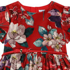 Girls Red Floral Dress, 1, hi-res