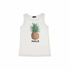 Girls White Pineapple Vest, 1, hi-res