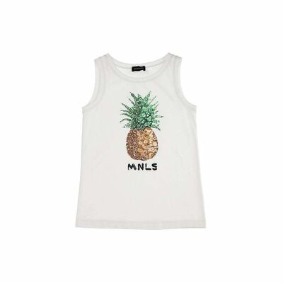 Girls White Pineapple Vest