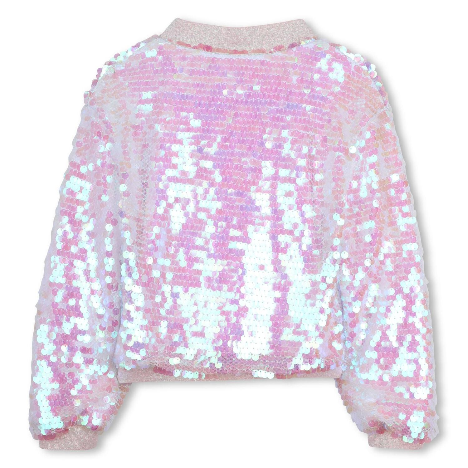 Girls Pink Iridescent Sequin Bomber Jacket , 1, hi-res