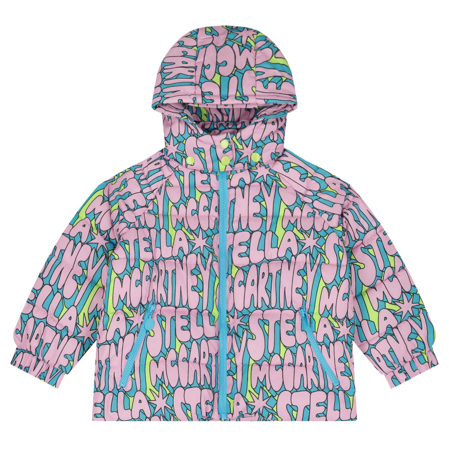 Girls Pink Logo Puffer Jacket, 1, hi-res image number null
