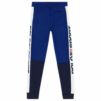 Older Boys Blue & White Logo Joggers