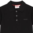 Boys Black Logo Polo Shirt, 1, hi-res
