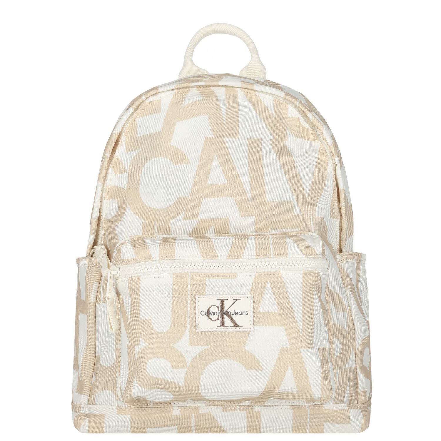 Beige & Ivory Logo Backpack, 1, hi-res