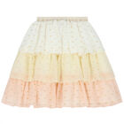 Girls White, Pink & Yellow Logo Skirt, 1, hi-res