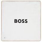 Beige & White Logo Padded Baby Blanket, 1, hi-res