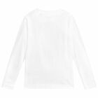 Boys White Logo Top, 1, hi-res