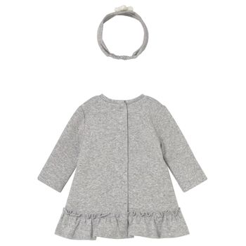 Baby Girls Grey Puppies Dress Set