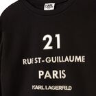 Girls Black Logo Sweatshirt, 1, hi-res