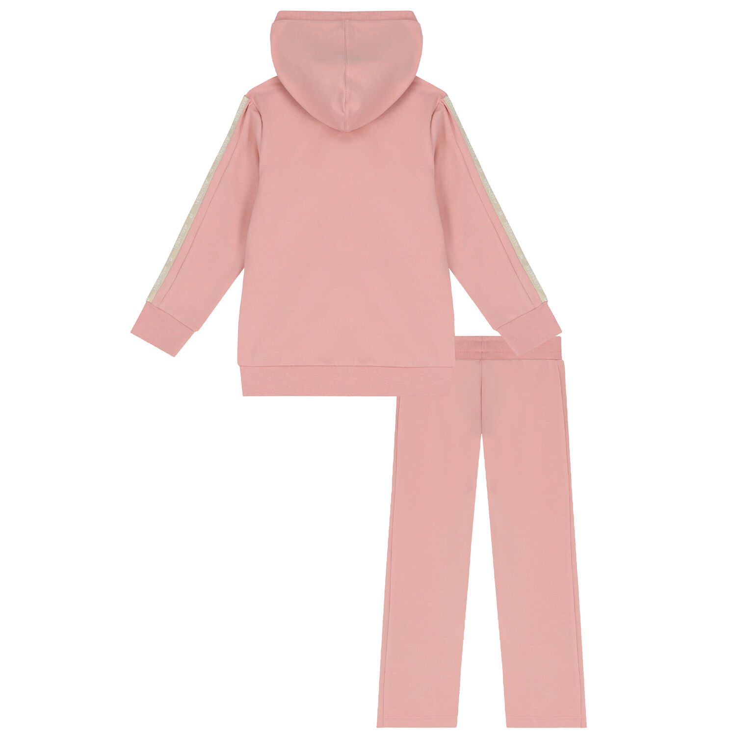 Girls Pink & Gold Logo Tracksuit, 2, hi-res