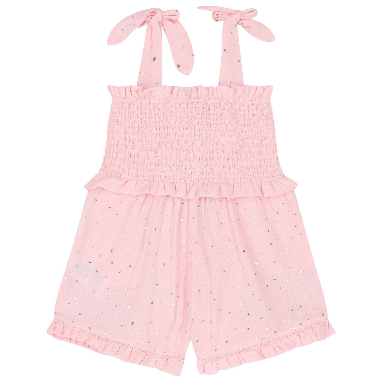 Girls Pink Sequin Playsuit, 1, hi-res image number null