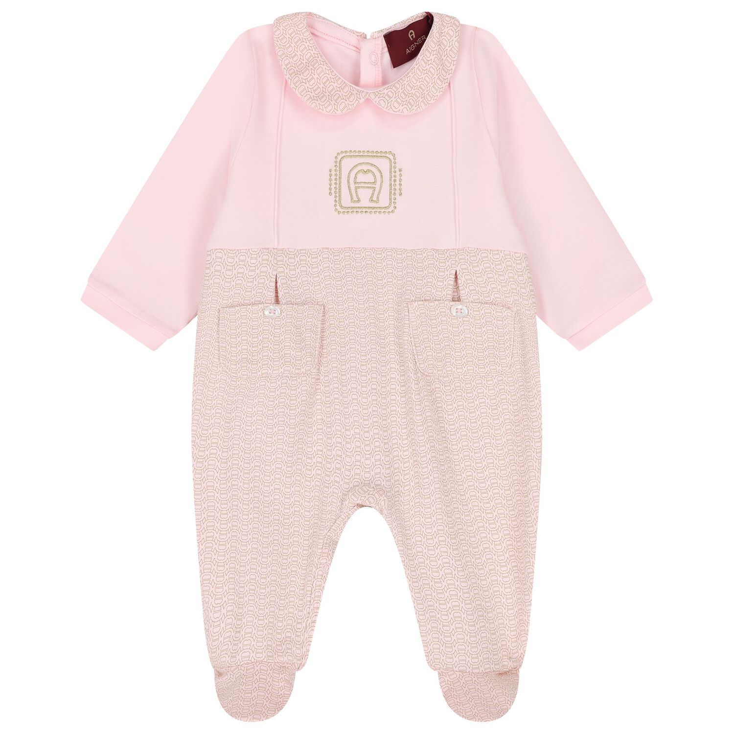 Baby Girls Pink & Gold Logo Babygrow Gift Set, 1, hi-res