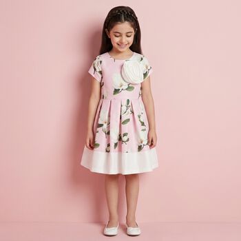Girls Pink Floral Dress