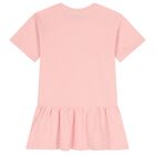 Girls Pink Teddy Bear Logo Dress, 4, hi-res