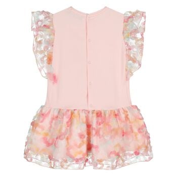 Younger Girls Pink Bag Logo Dress