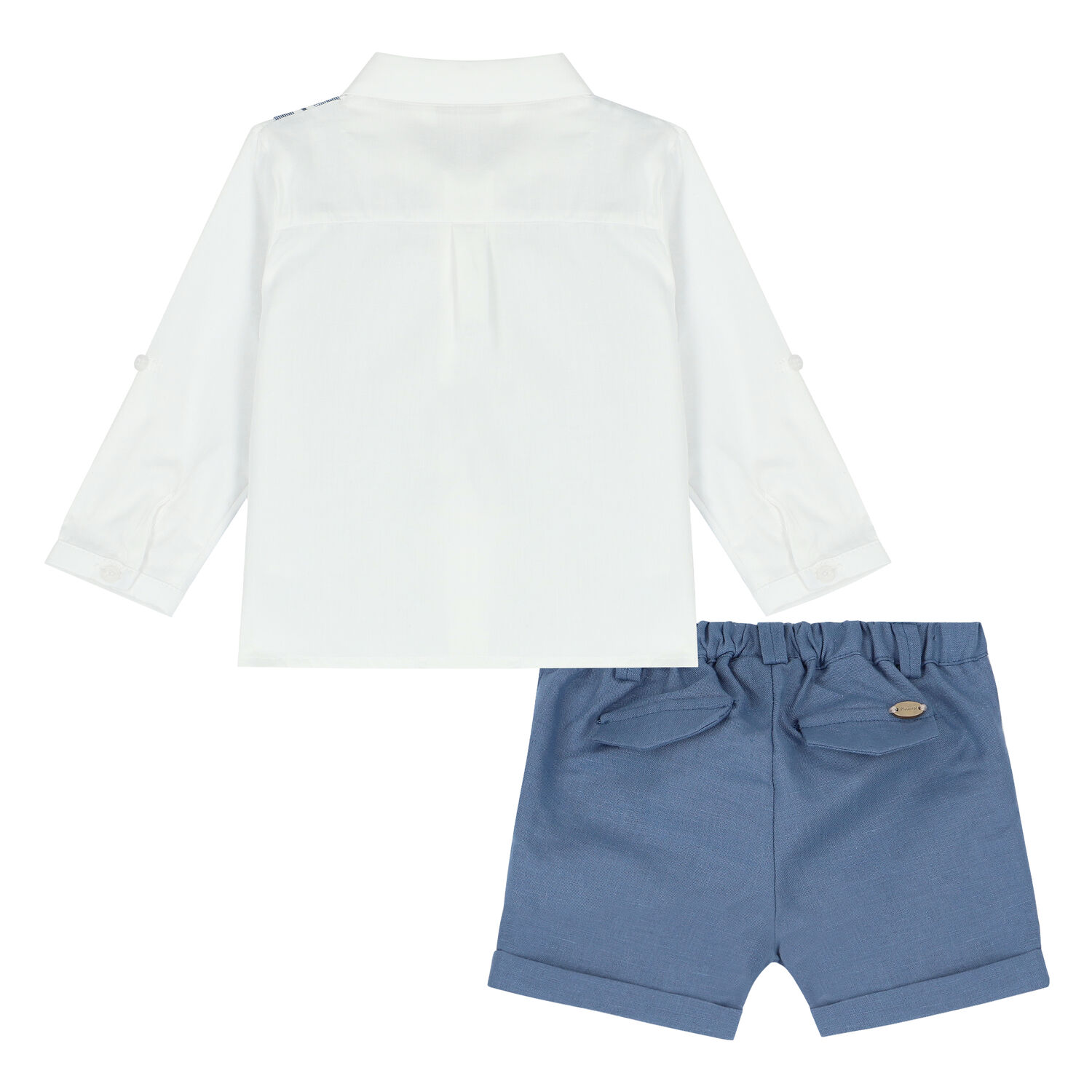 Baby Boys White & Blue Shorts Set, 1, hi-res image number null