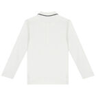 Boys White Logo Polo Shirt, 1, hi-res