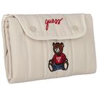 Beige Teddy Bear Logo Quilted Baby Changing Mat, 1, hi-res