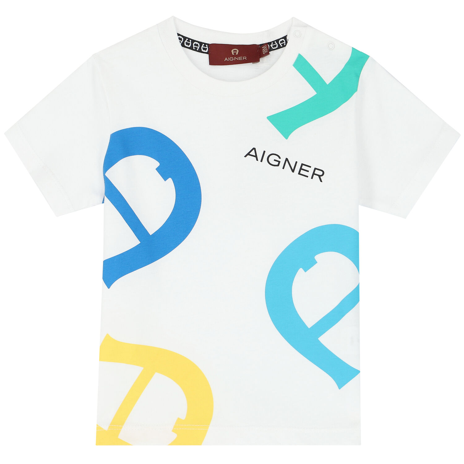 Younger Boys White Logo T-Shirt, 2, hi-res