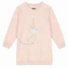 Girls Pink Ballerina Sweatshirt Dress, 1, hi-res
