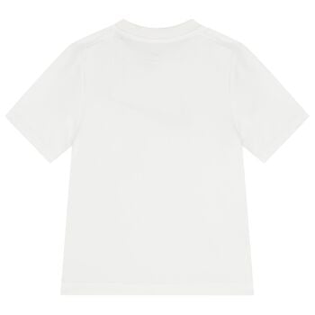 Boys White Logo Dri-Fit T-Shirt